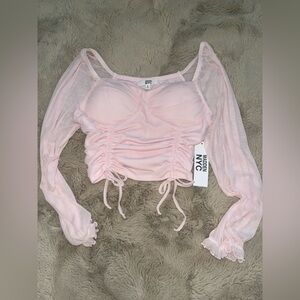 Madden Girl Pink Long Sleeve Top